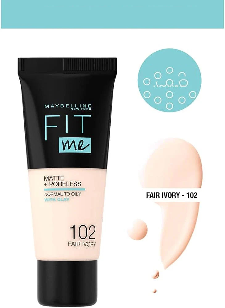 Maybelline New York Fit Me Matte & Poreless Liquid Foundation Tube-30 ml