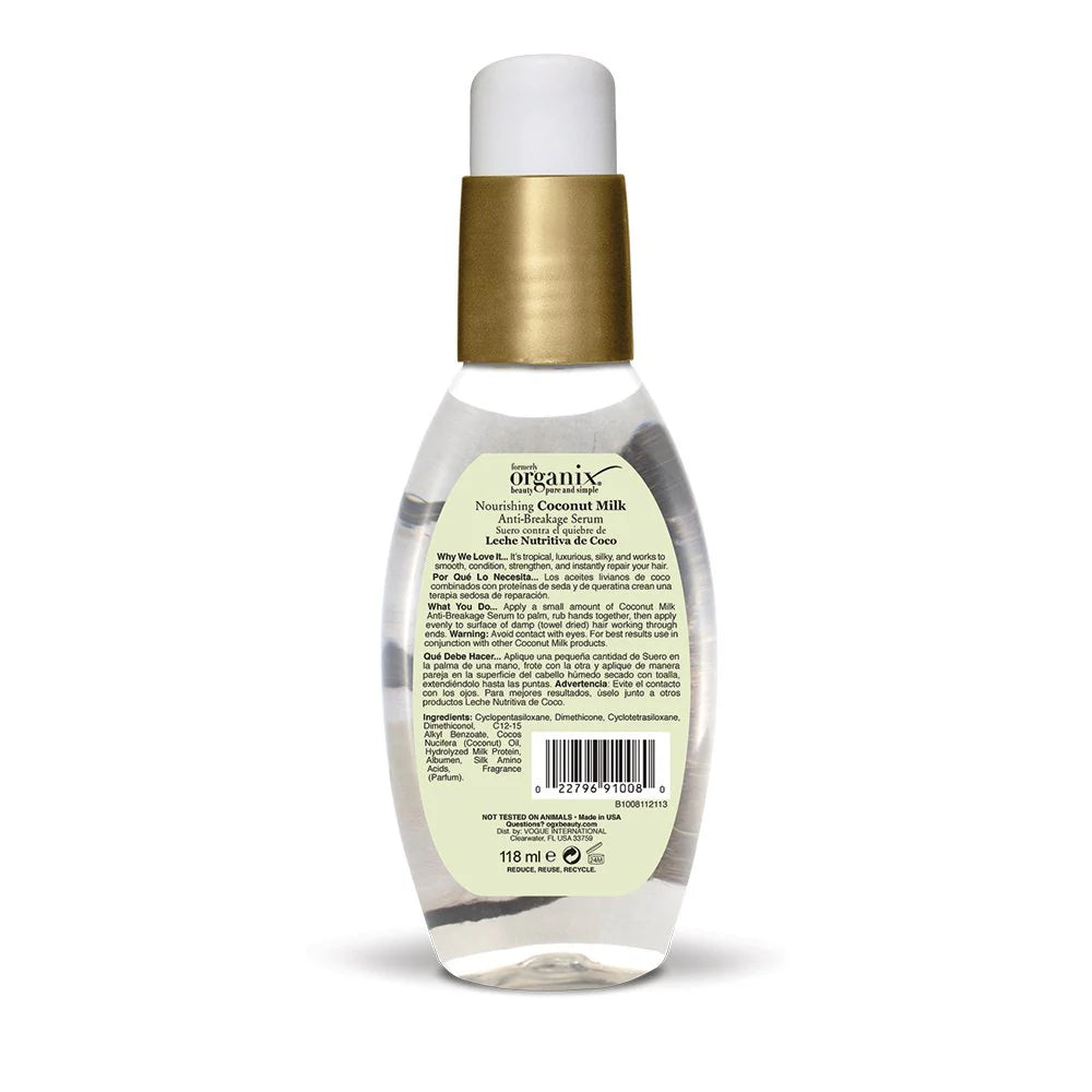Ogx Nourishing + Coconut Milk Anti Breakage Serum118Ml