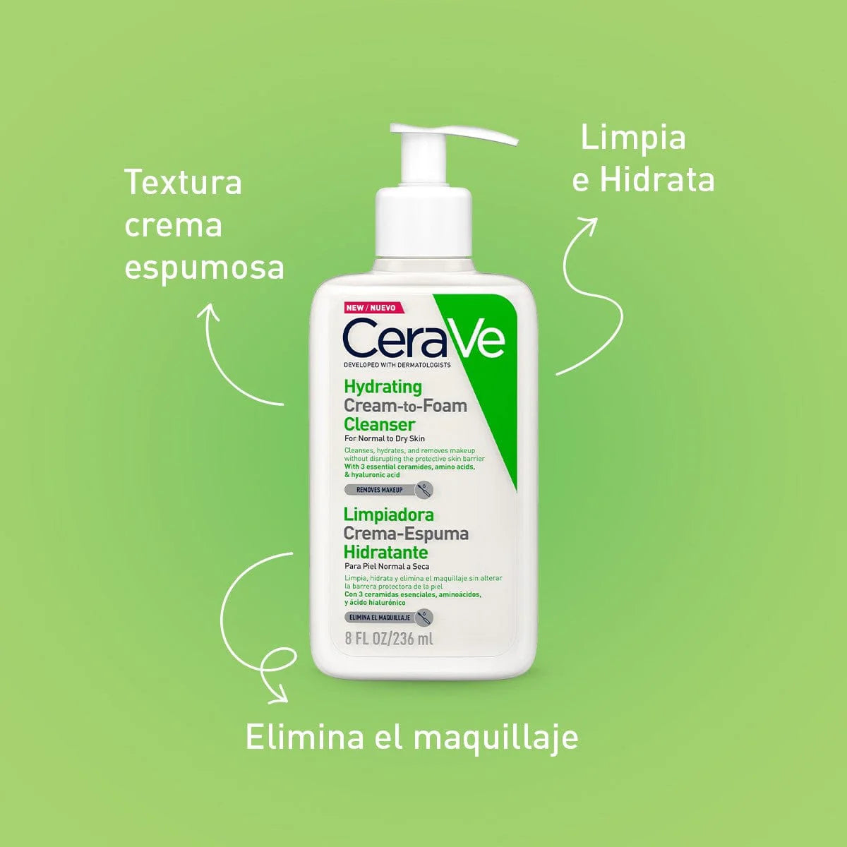 CeraVe Hydrating Cream to Foam Cleanser 236ml Pakistan