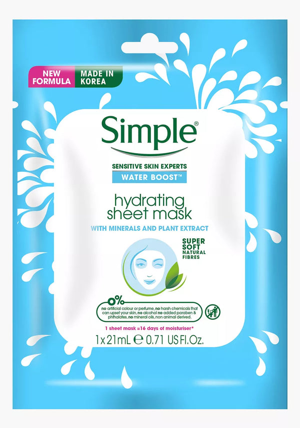 Simple Hydrating Sheet Mask Water Boost 1 Piece