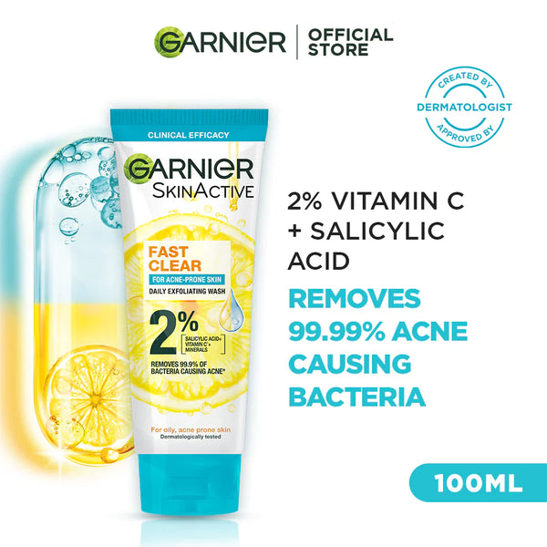 Garnier Bright Anti Acne Face Wash - 100ml