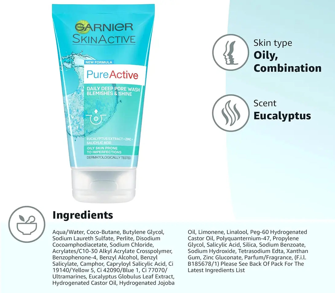Garnier Pure Active Face Wash 150ml Pakistan-trendify.pk