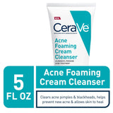 Cerave Acne Foaming Cream Cleanser 4% Benzoyl Peroxide Acne Treatment 150Ml