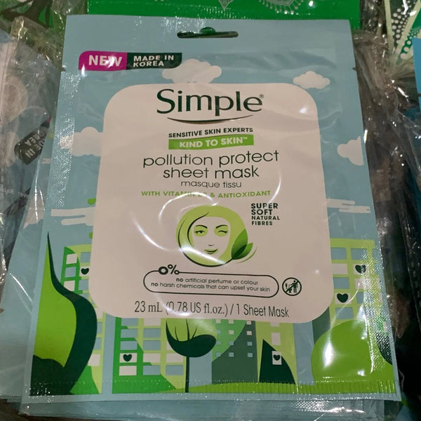 Simple Sensitive Skin Experts Vitamin B3 & Antioxidant Pollution Protect Sheet Mask, 23ml