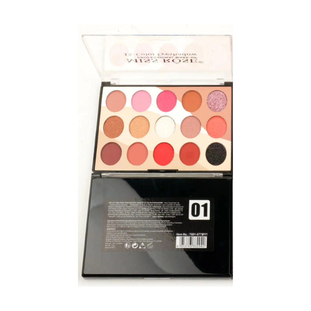 Miss Rose 15 Color Eyeshadow Palette 01 - trendifypk