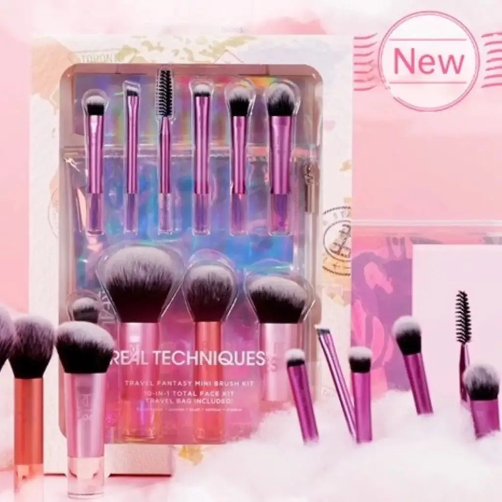 Real Techniques Mini Makeup Brush Set 10-in-1 Travel Pakistan-trendify.pk