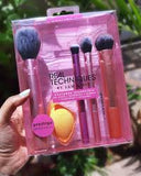 Real Techniques Everyday Essentials Makeup Brush Set with Bonus Miracle Complexion Sponge