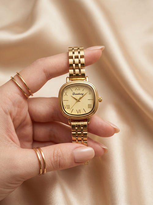 Vintage Small Gold Dial Watch for Women