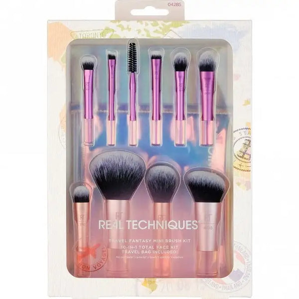 Real Techniques Mini Makeup Brush Set 10-in-1 Travel Pakistan-trendify.pk