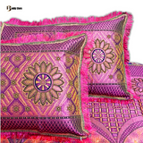 Glitter Pink Shiny Multani Bed Sheet Set